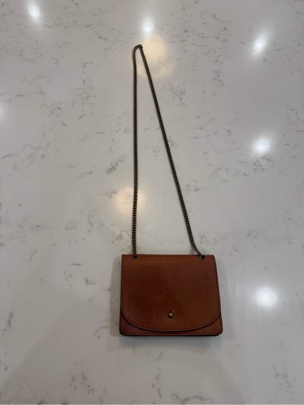 MADEWELL Classic Brown Leather Crossbody Bag - Unbranded